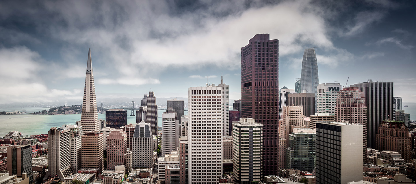 San Francisco skyline on a cloudy day