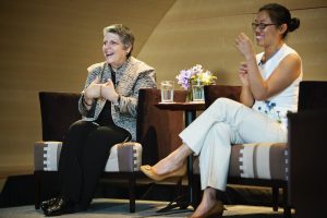 Janet Napolitano with Charmaine Yu